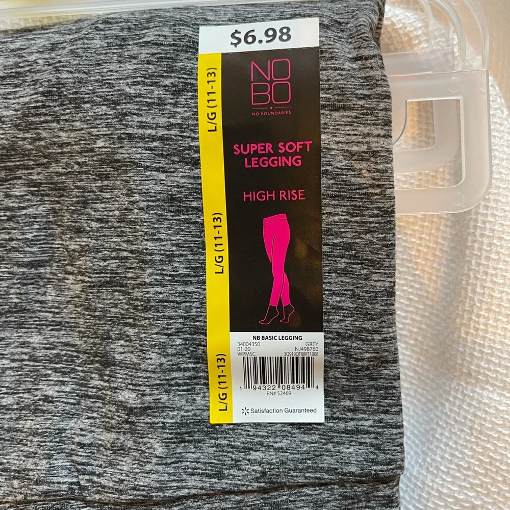 No Boundaries Junior Super Soft Leggings High Rise. 2pack Gray. Large (1…